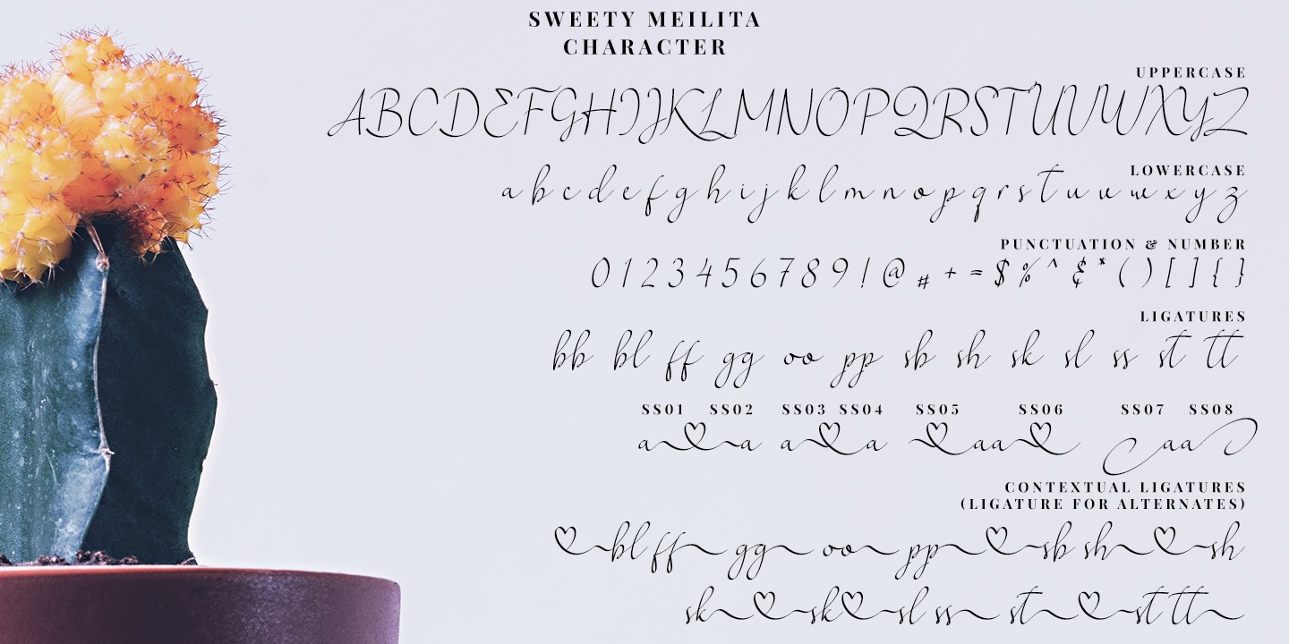 Пример шрифта Sweety Meilita #3